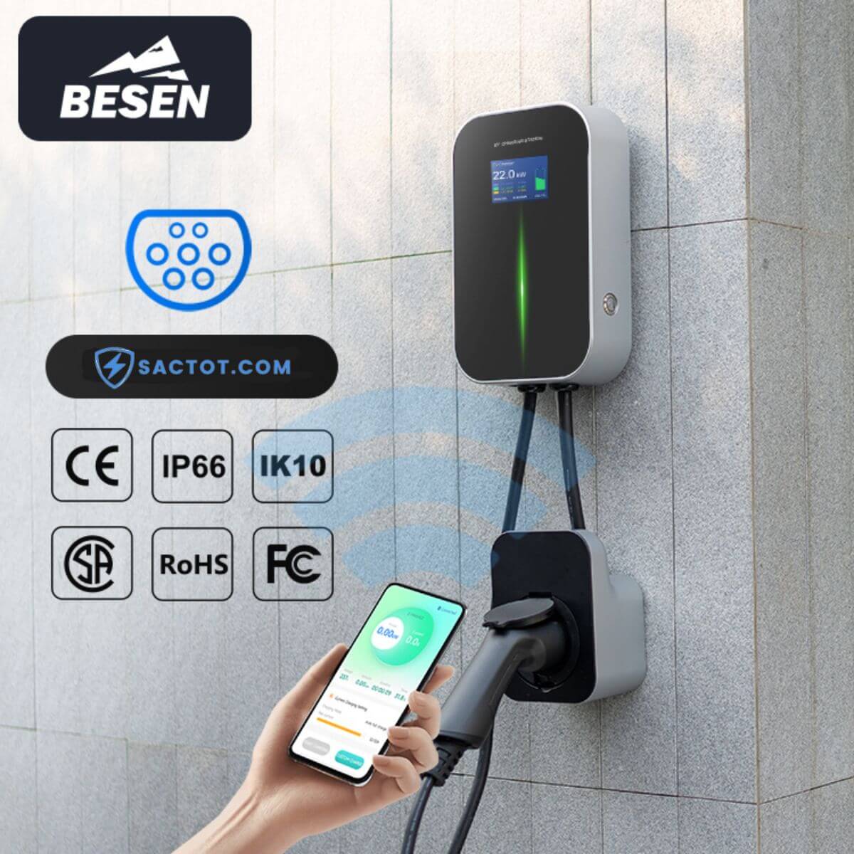 Bộ sạc ô tô điện cố định EV BESEN BS20-BA