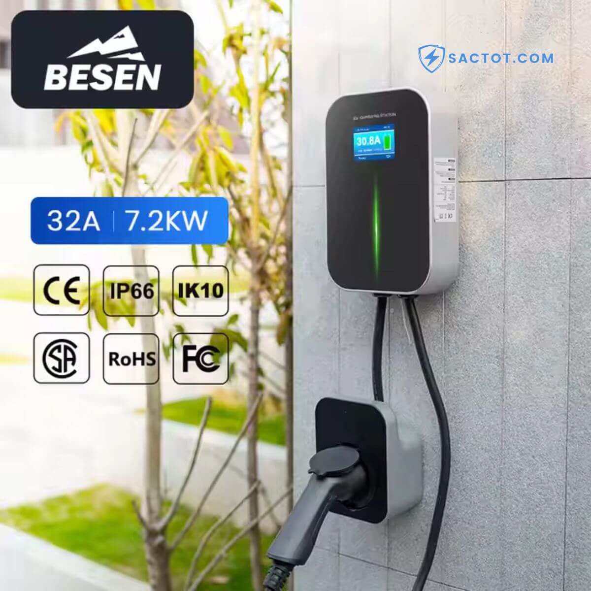 Bộ sạc ô tô điện cố định EV BESEN BS20-BA