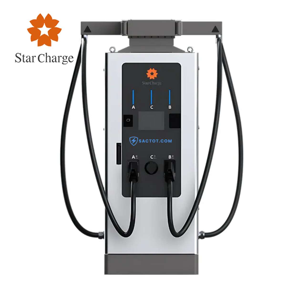 Trụ sạc ô tô điện 60kW Star Charge Jupiter 60 V3 (AC và DC, 200A, 3 pha, cổng CCS2 và Type 2)