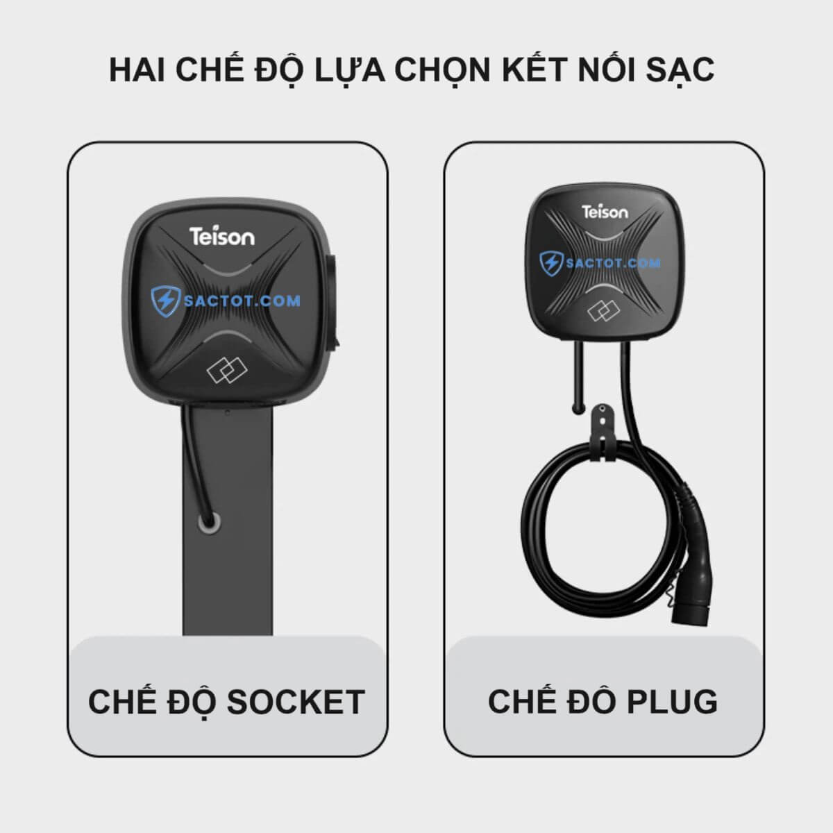 Hai chế độ lựa chọn kết nối sạc Smart mini EV Wallbox Teison