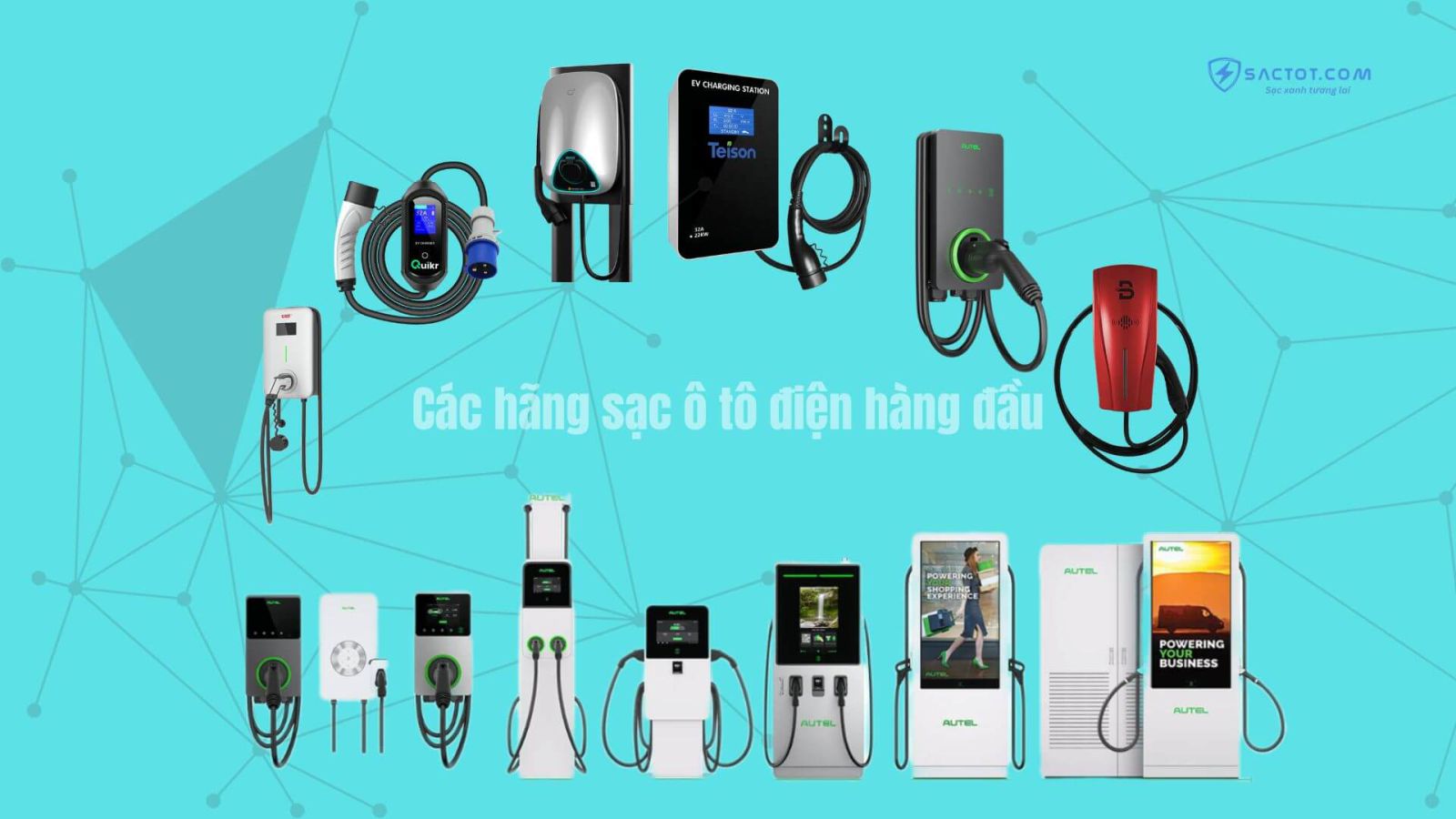 Giới thiệu các hãng sạc ô tô điện hàng đầu và sự tham gia của SACTOT