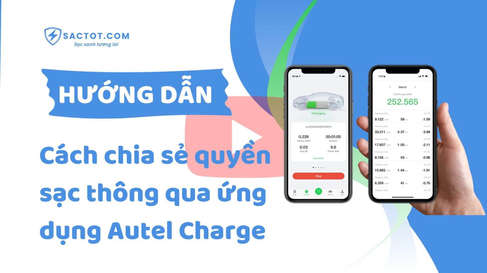 Cách chia sẻ quyền sạc thông qua ứng dụng Autel Charge